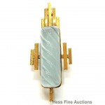 vintage 1950s 18k aquamarine pendant pin