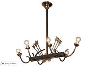 vintage 1950s french bronze and iron chandelier