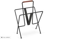 vintage 1950s jacques adnet magazine rack with hermes handle