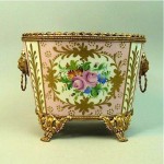 vintage 1950s limoges gilt porcelain jardiniere