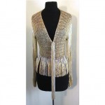 vintage 1970s loris azzaro chain and crochet top