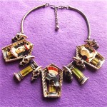 vintage antony and cleopatra enamel bakelite necklace