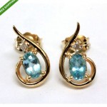vintage aquamarine and diamond earrings