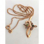 vintage art nouveau peridot seed pearl pendant