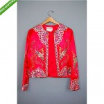 vintage bonwit teller satin silk peacock embroidered asian jacket