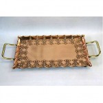 vintage c 1910s 1920s copper and brass drinks tray
