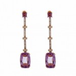 vintage diamond amethyst drop earrings