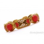 vintage diamond coral 18k bracelet
