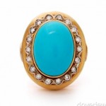 vintage diamond turquoise ring