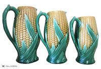 vintage english majolica corn jugs