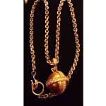 vintage fendi logo ball necklace