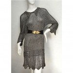 vintage flapper silk knit crochet dress