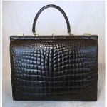 vintage french crocodile handbag