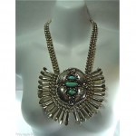 vintage huge sterling turquoise necklace