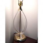vintage karl springer lucite and brass lamp