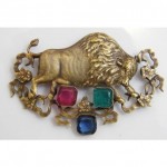 vintage large joseff of hollywood buffalo brooch