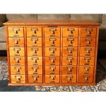 vintage library card catalog cabinet