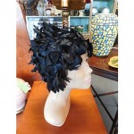 vintage mid-century christian dior satin ribbon and feather hat
