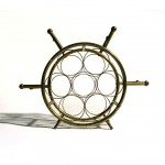vintage mid-century nautical brass wine rack