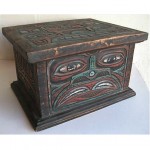vintage northwest coast alaska totem carved handpainted box