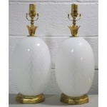 vintage pair italian glass lamps