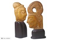 vintage pair of 1920s chinese plaster busts