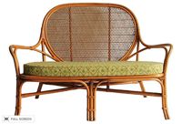vintage rattan and wicker settee