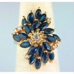 vintage sapphire diamond cocktail ring