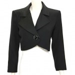 vintage ysl rive gauche cropped wool blazer