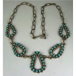 vintage zuni turquoise petit point necklace