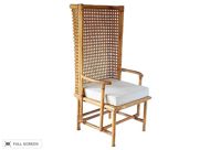 vintage high-back rattan chair