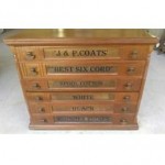 antique 1880s j & p coats thread spool cabinet