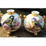 antique 1880s john hopewell for royal worchester handpainted vases