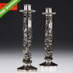 antique 1890s chinese silver candlesticks