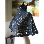 antique 1890s tulle lace applique capelet shoulder cape