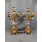 antique 19th century French porcelain and spelter candelabra