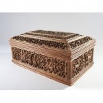 antique 19th century anglo indian carved sandalwood box