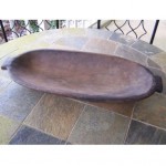 antique 19th century carved wood trencher dough bowl