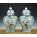 antique 19th century large chinese porcelain vases with covers