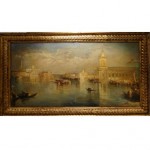 antique 19th century venice canal oil painting