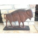 antique cast iron folk art buffalo