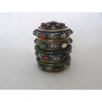 antique chinese silver gemstone jade bracelet jar