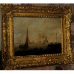 antique dutch seascape oil painting