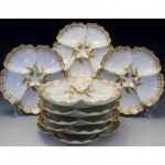 antique limoges porcelain oyster plates by tresseman vogt