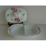 antique meissen porcelain divided covered vegetable bowl