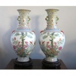 antique pair chinese republic porcelain vases