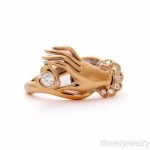 estate 14k diamond hand ring