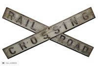 vintage 1920s wood railroad crossing sign