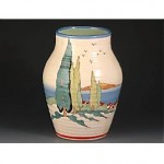 vintage 1935 clarice cliff clovelly isis vase