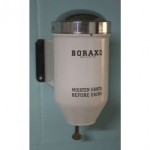 vintage 1940s boraxo wall mount porcelain soap dispenser